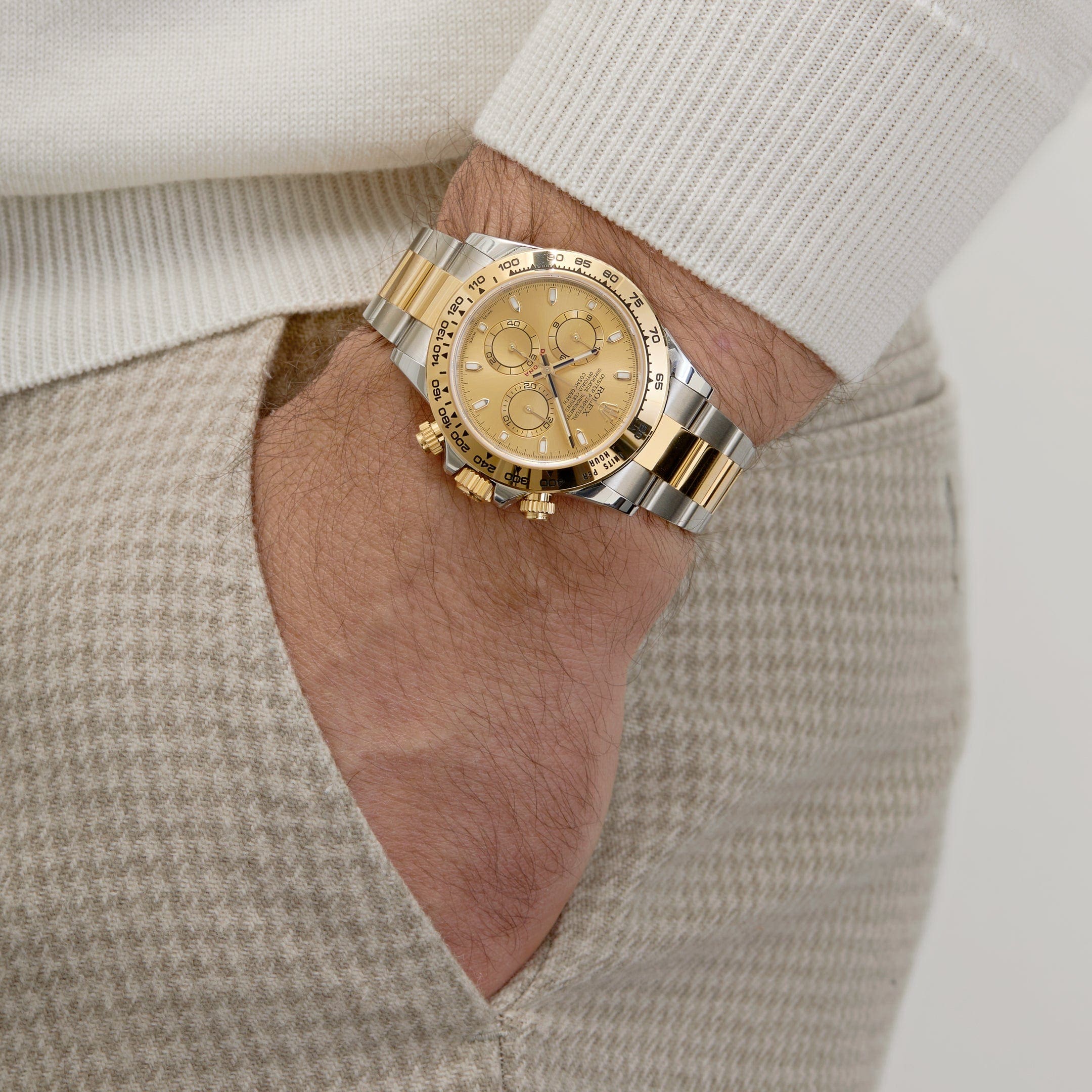Rolex Daytona 116503 Two-Tone Yellow Gold Stainless Steel Champagne Dial - FrasersFashion