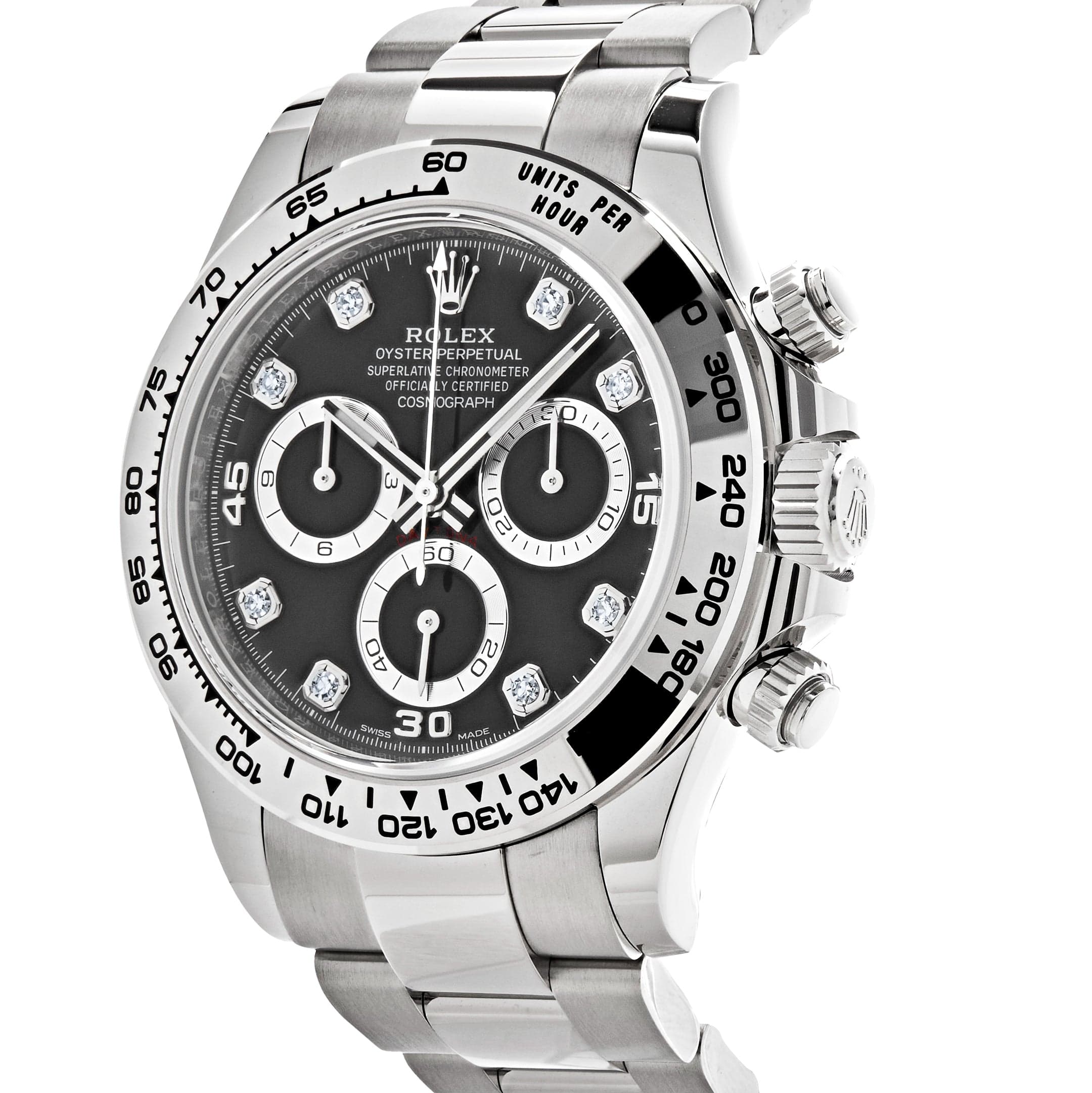 Rolex Daytona 116509 White Gold Black Diamond Dial - FrasersFashion