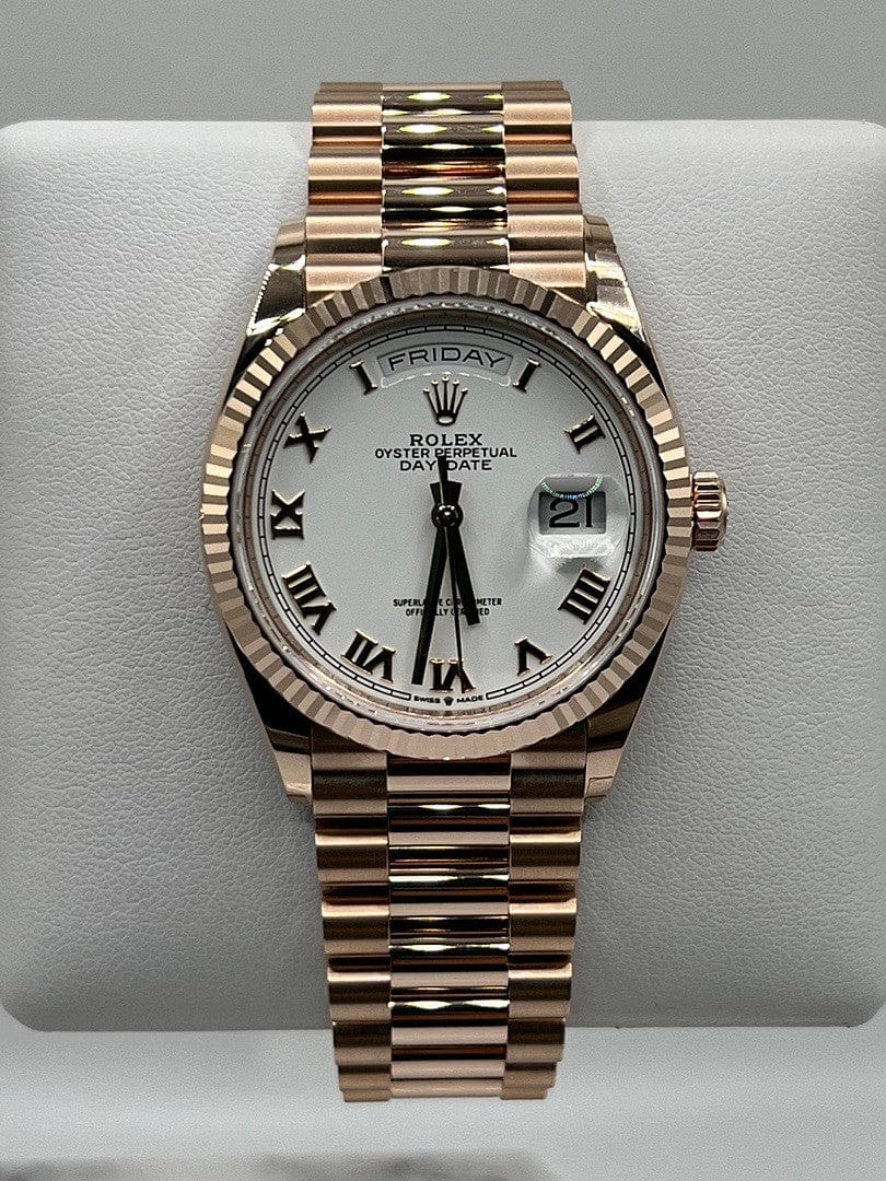 Rolex Day-Date 36 128235 Rose Gold White Dial - FrasersFashion