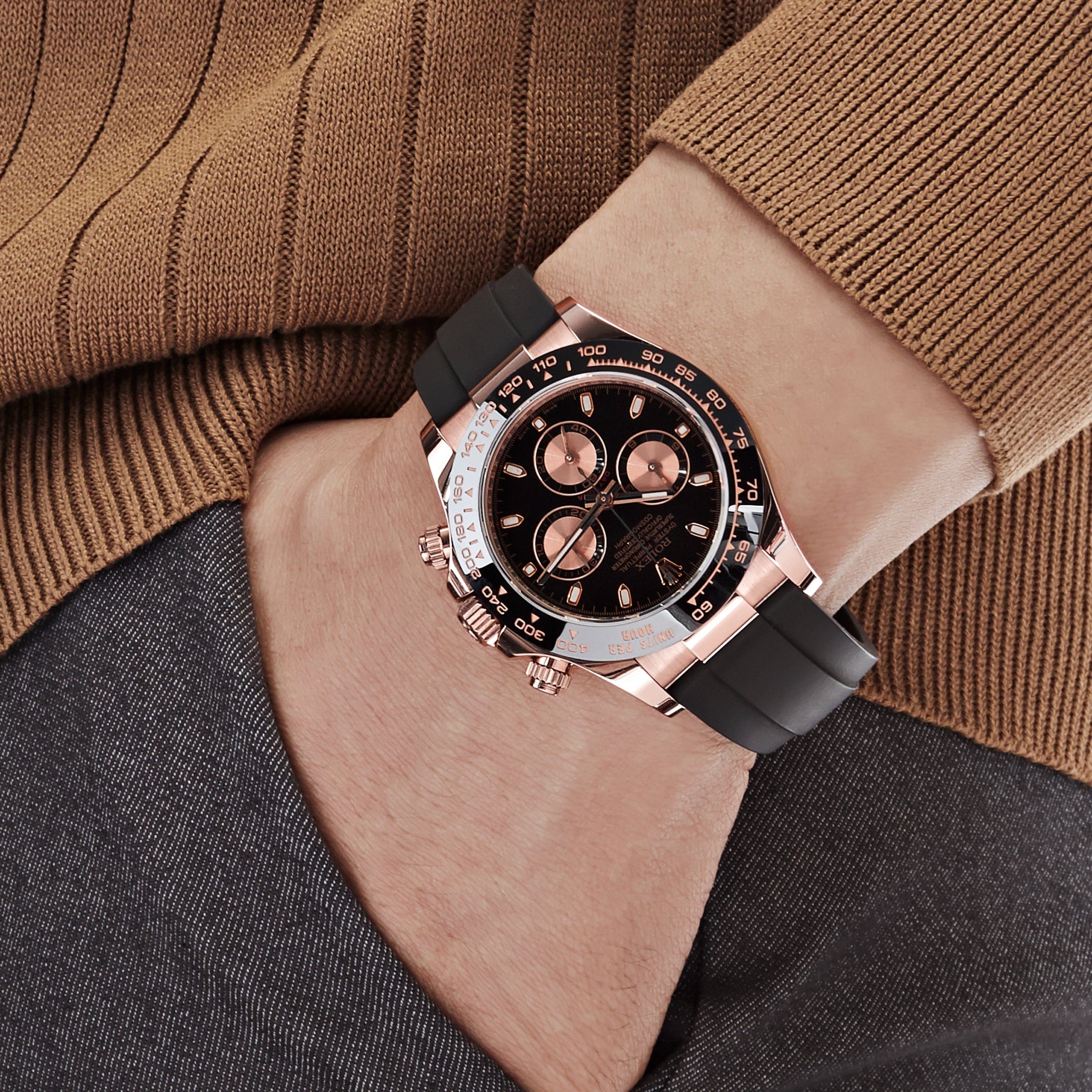 Rolex Daytona 116515LN Rose Gold Black Dial (2022) - FrasersFashion