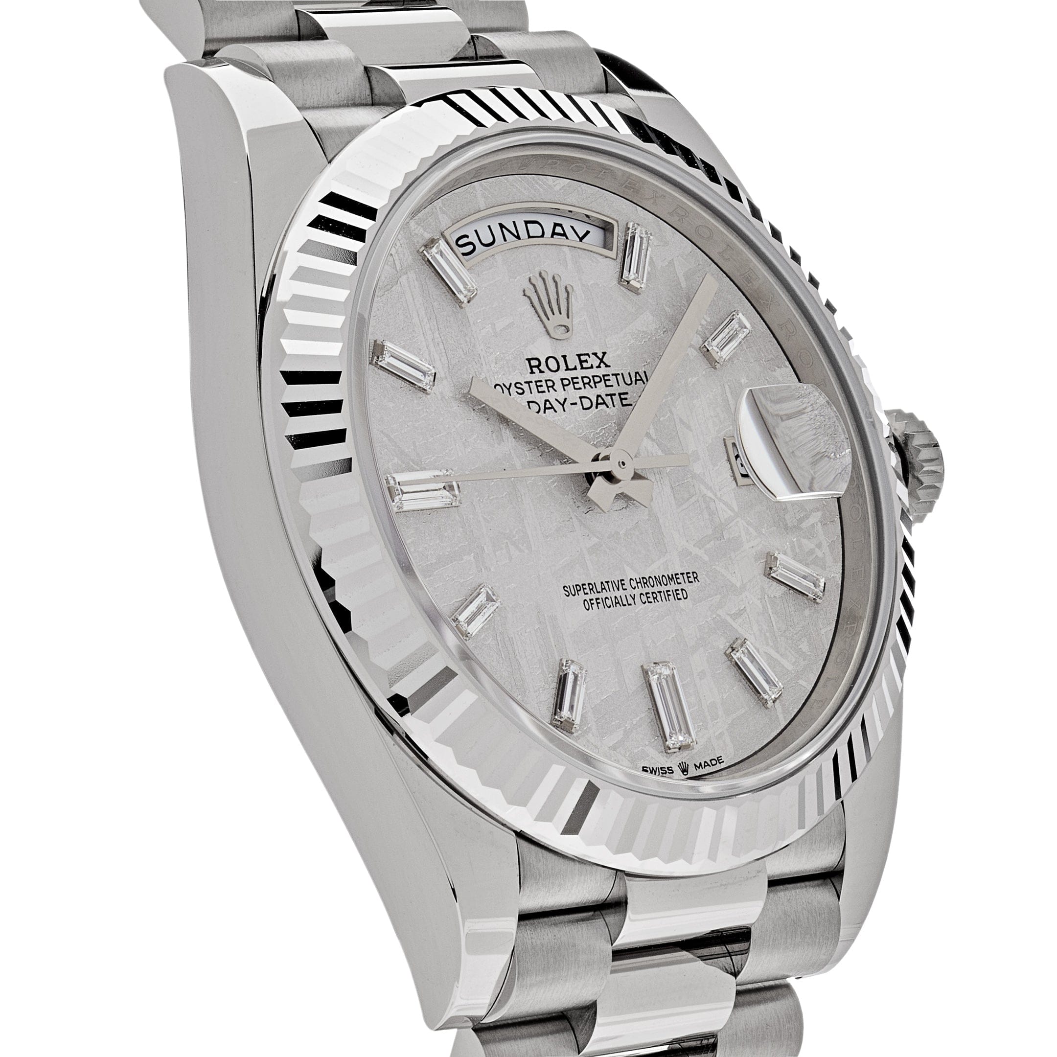 Rolex Day-Date 40 228239 White Gold Meteorite Diamond Dial - FrasersFashion