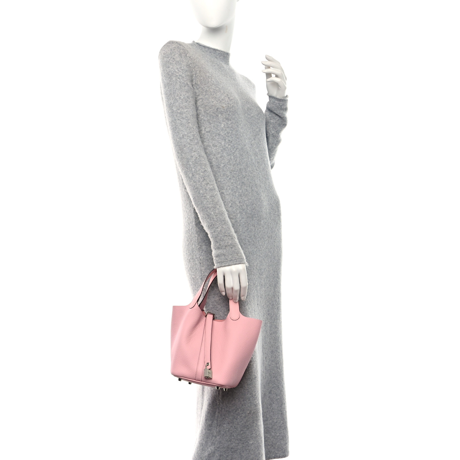 Taurillon Clemence Picotin Lock 18 PM Rose Sakura - FrasersFashion