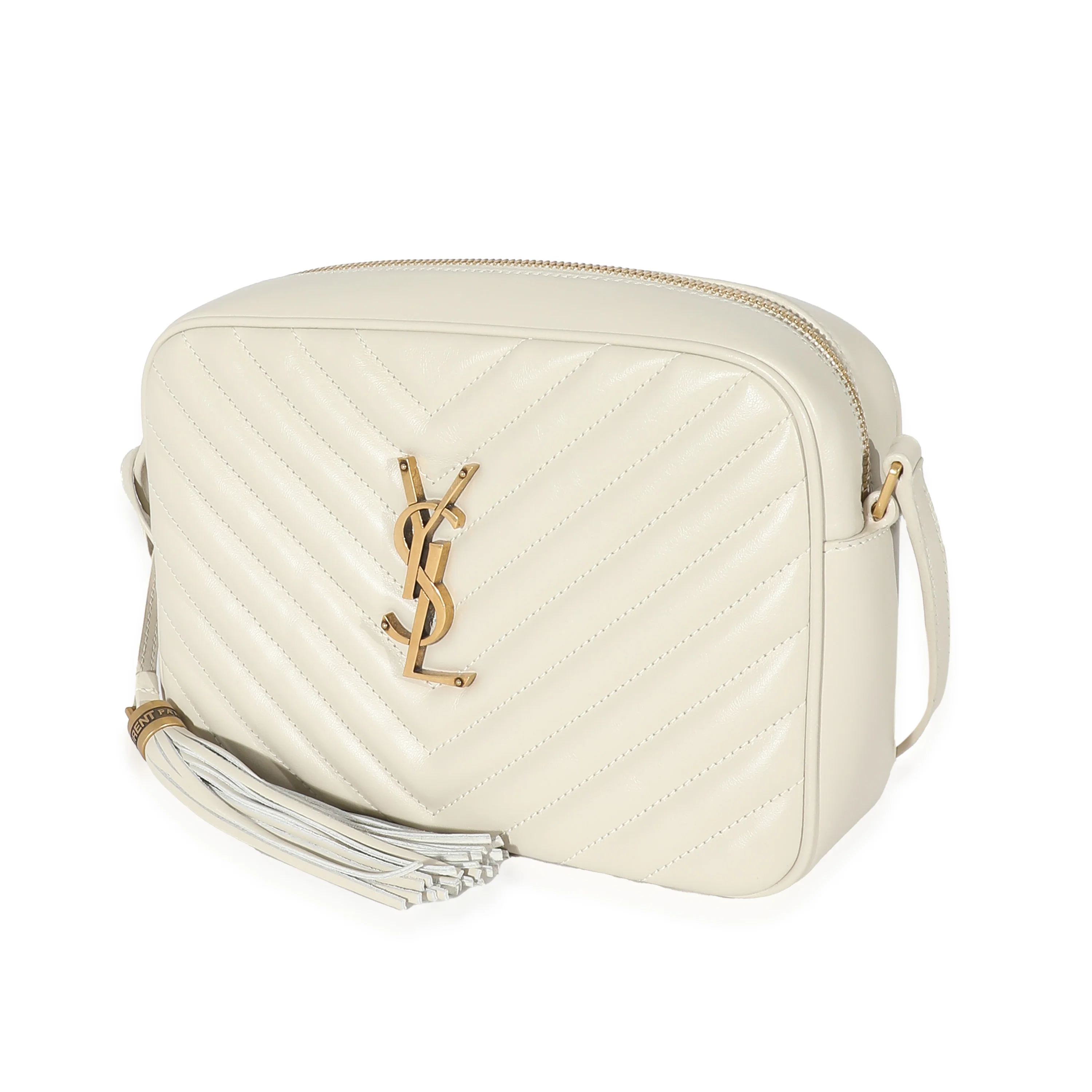 Saint Laurent Crema Soft Chevron Quilted Leather Lou Camera Bag - FrasersFashion