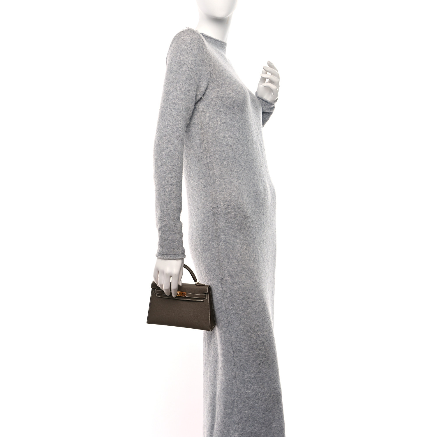 Epsom Mini Kelly Sellier 20 Etoupe - FrasersFashion
