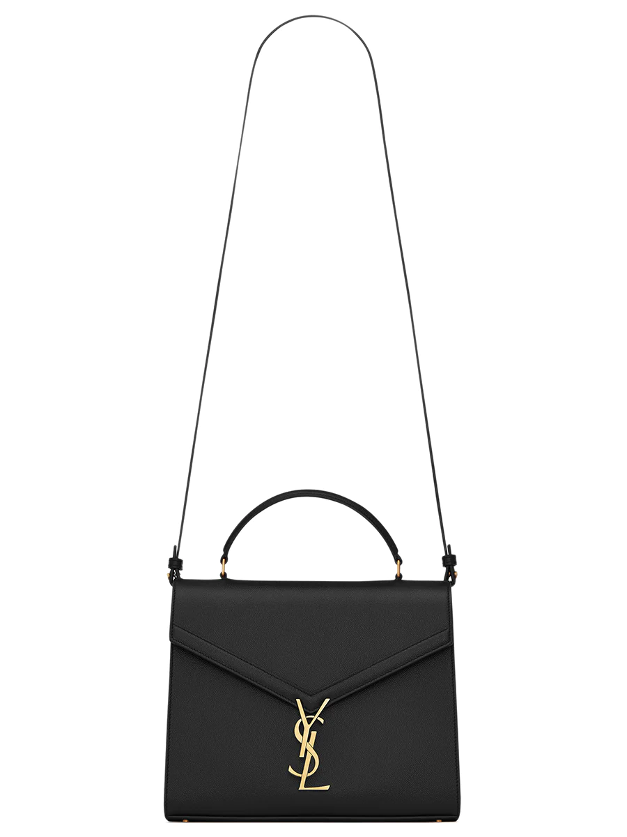 Cassandra Medium Top Handle Bag in Grain de Poudre Embossed Leather - FrasersFashion