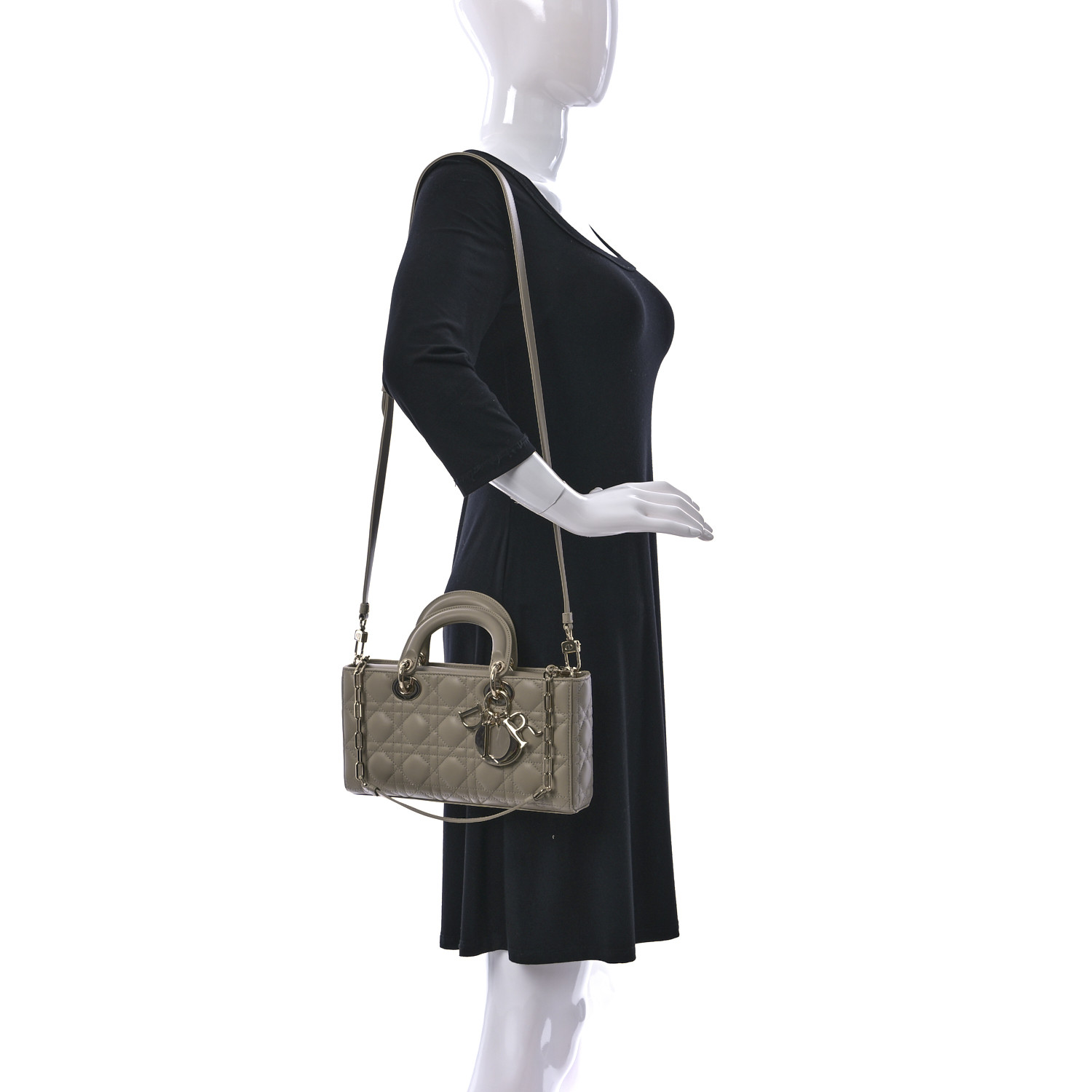 Lambskin Cannage Medium Lady D-Joy Sand - FrasersFashion