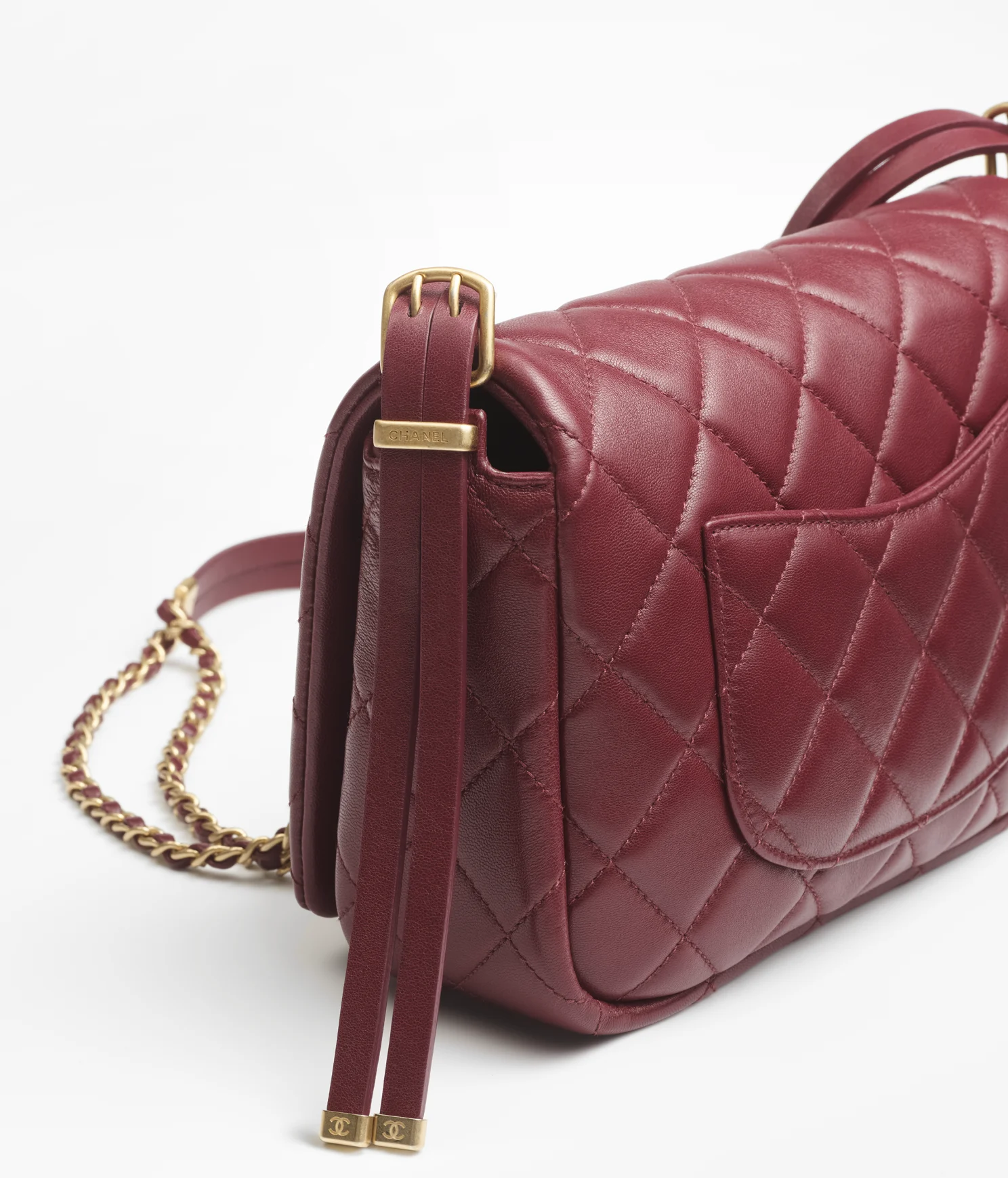 Lambskin & Gold-Tone Metal Dark Brown - FrasersFashion