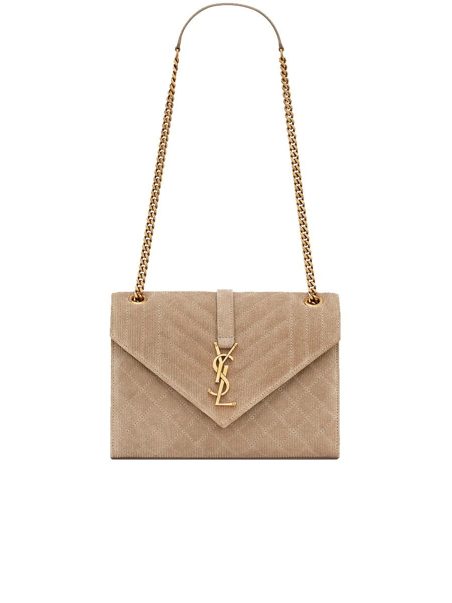 Envelope Medium Chain Bag in Mix Matelasse Corduroy in Greyish Brown - FrasersFashion