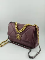 Chanel Medim Burgundy 19 Flap Bag - FrasersFashion