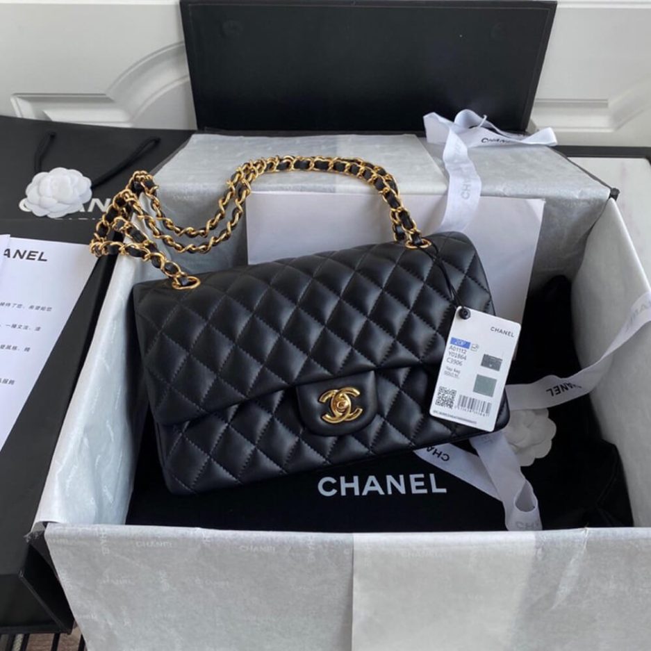CHANEL CLASSIC HANDBAG Lambskin & Gold Metal - FrasersFashion