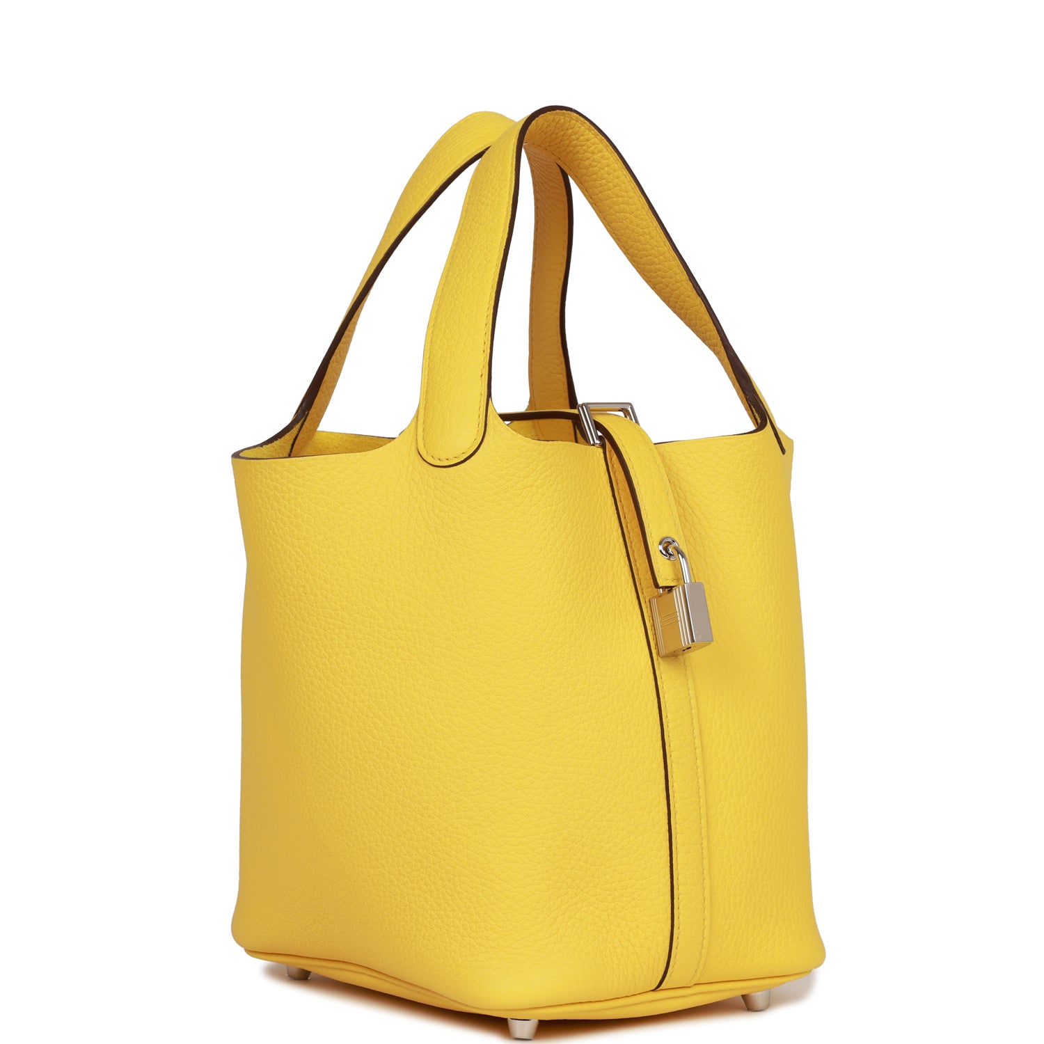 Hermes Picotin Lock 18 Jaune de Naples Clemence Palladium Hardware - FrasersFashion