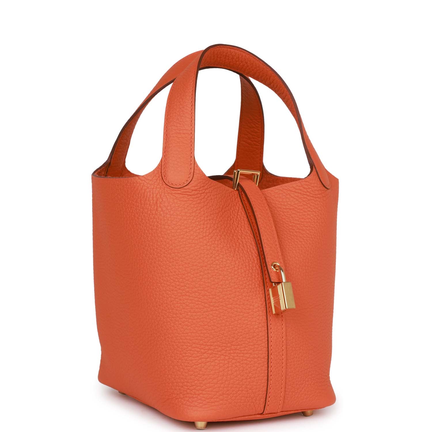 Hermes Picotin Lock 18 Orange Clemence Gold Hardware - FrasersFashion