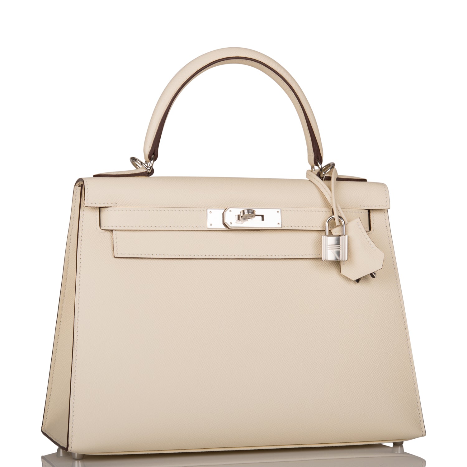 Hermes Kelly Sellier 28 Nata Verso Epsom Palladium Hardware - FrasersFashion