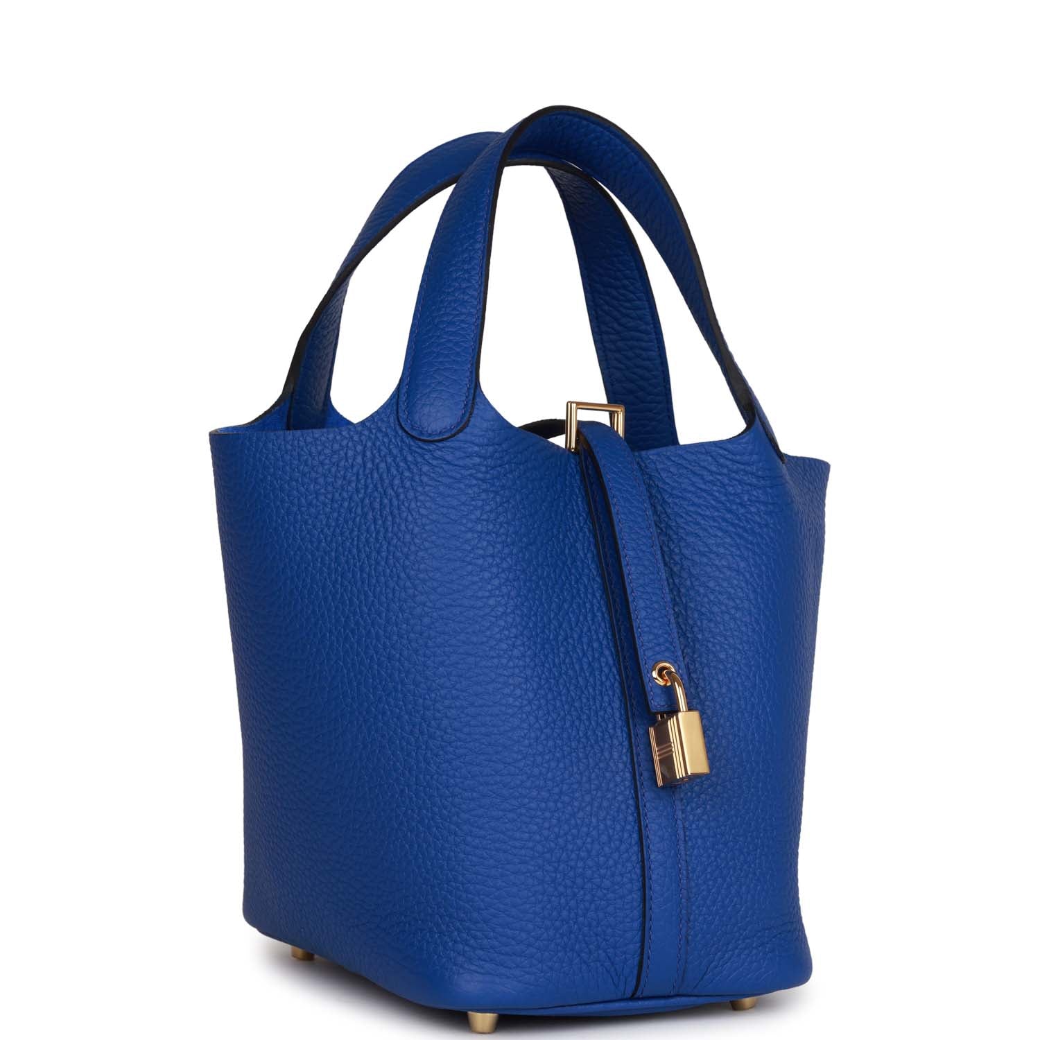 Hermes Picotin Lock 18 Bleu Saphir Maurice Palladium Hardware - FrasersFashion