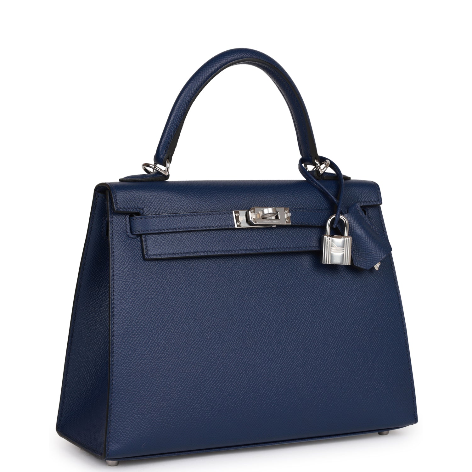 Hermes Kelly Sellier 25 Bleu Saphir Epsom Palladium Hardware - FrasersFashion