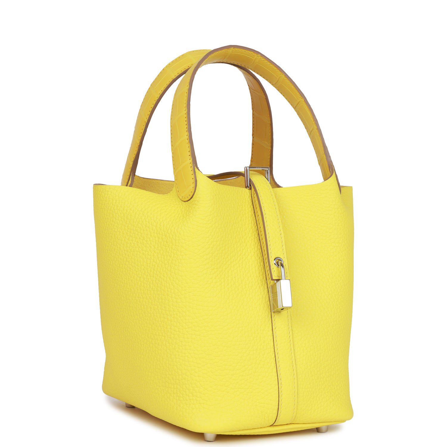 Hermes Picotin Lock 18 Mimosa Matte Alligator and Lime Clemence Touch Palladium Hardware - FrasersFashion