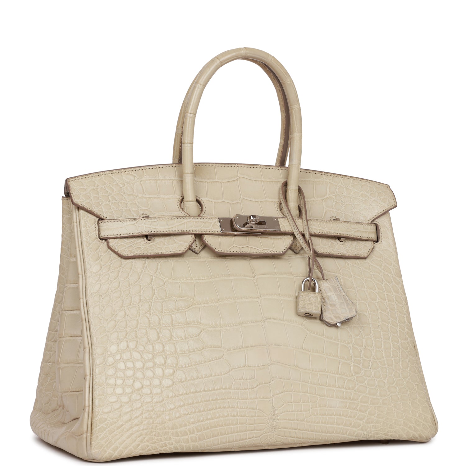 Hermes Birkin 35 Beton Matte Alligator Palladium Hardware - FrasersFashion