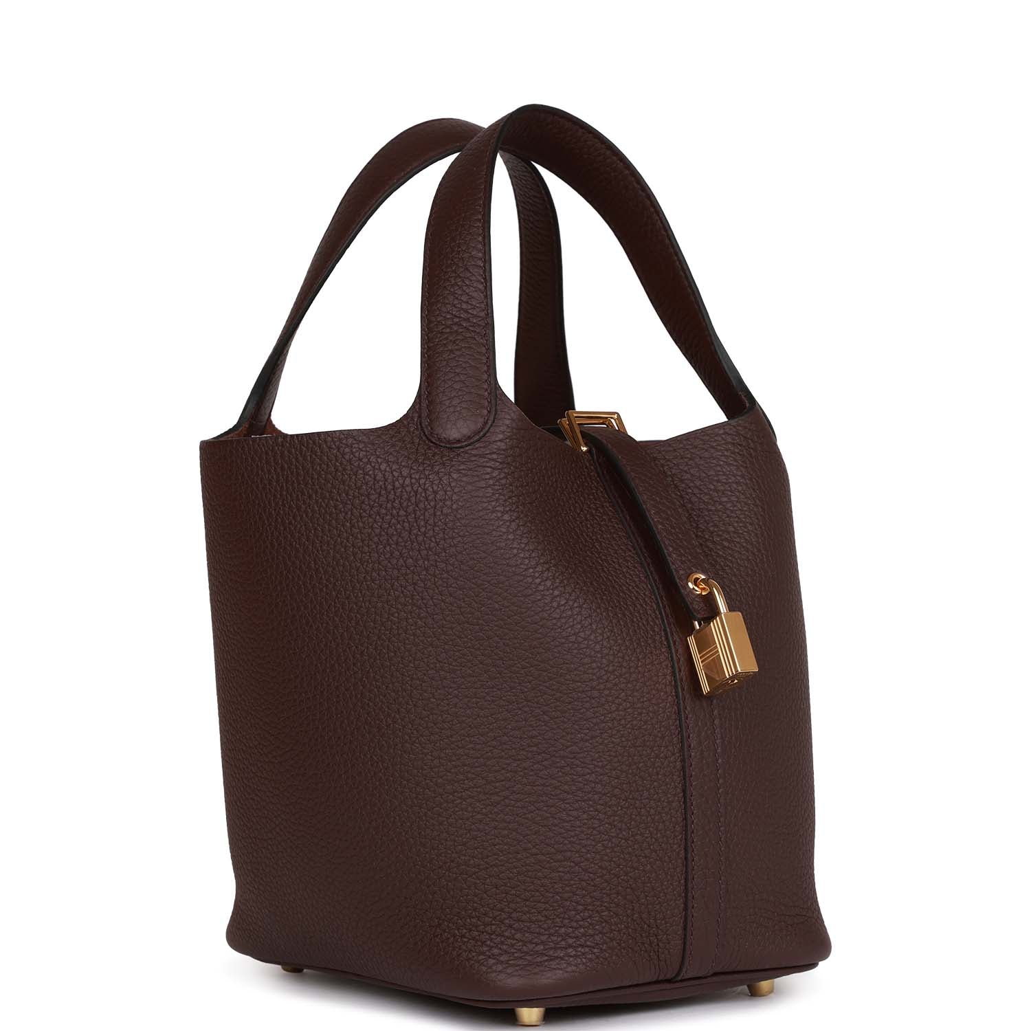 Hermes Picotin Lock 18 Rouge Sellier Clemence Gold Hardware - FrasersFashion