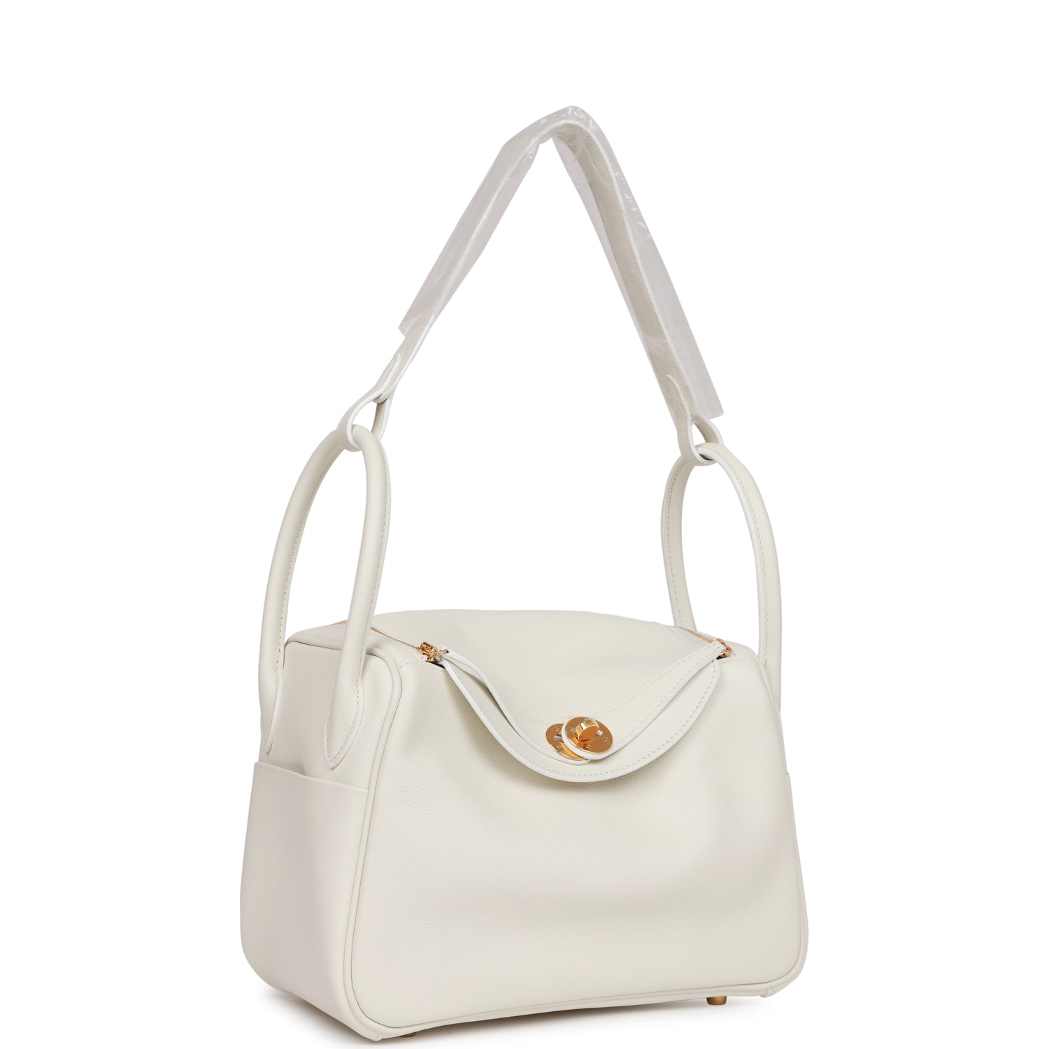 Hermes Lindy 26 White Evercolor Gold Hardware - FrasersFashion