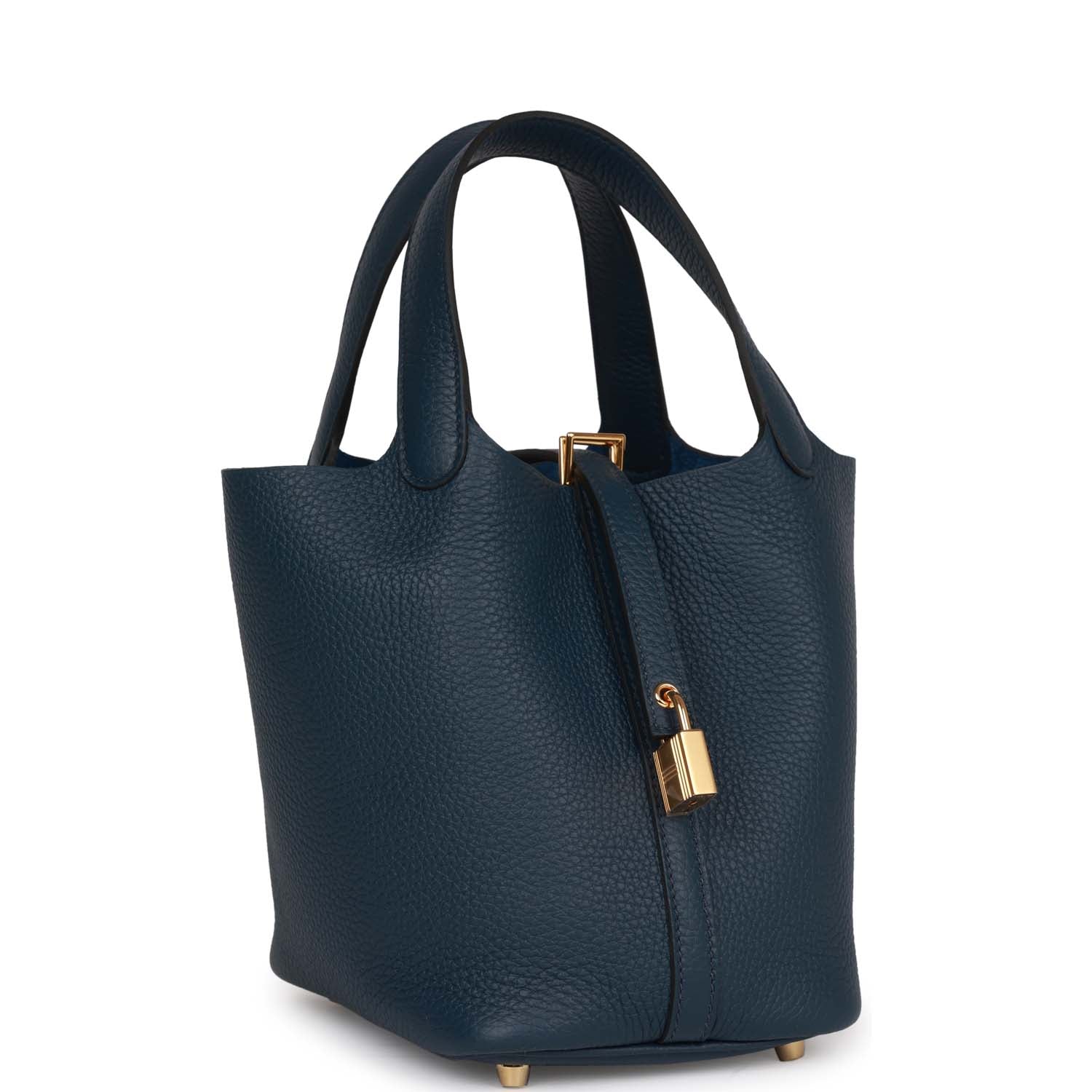 Hermes Picotin Lock 18 Bleu De Prusse Gold Hardware - FrasersFashion