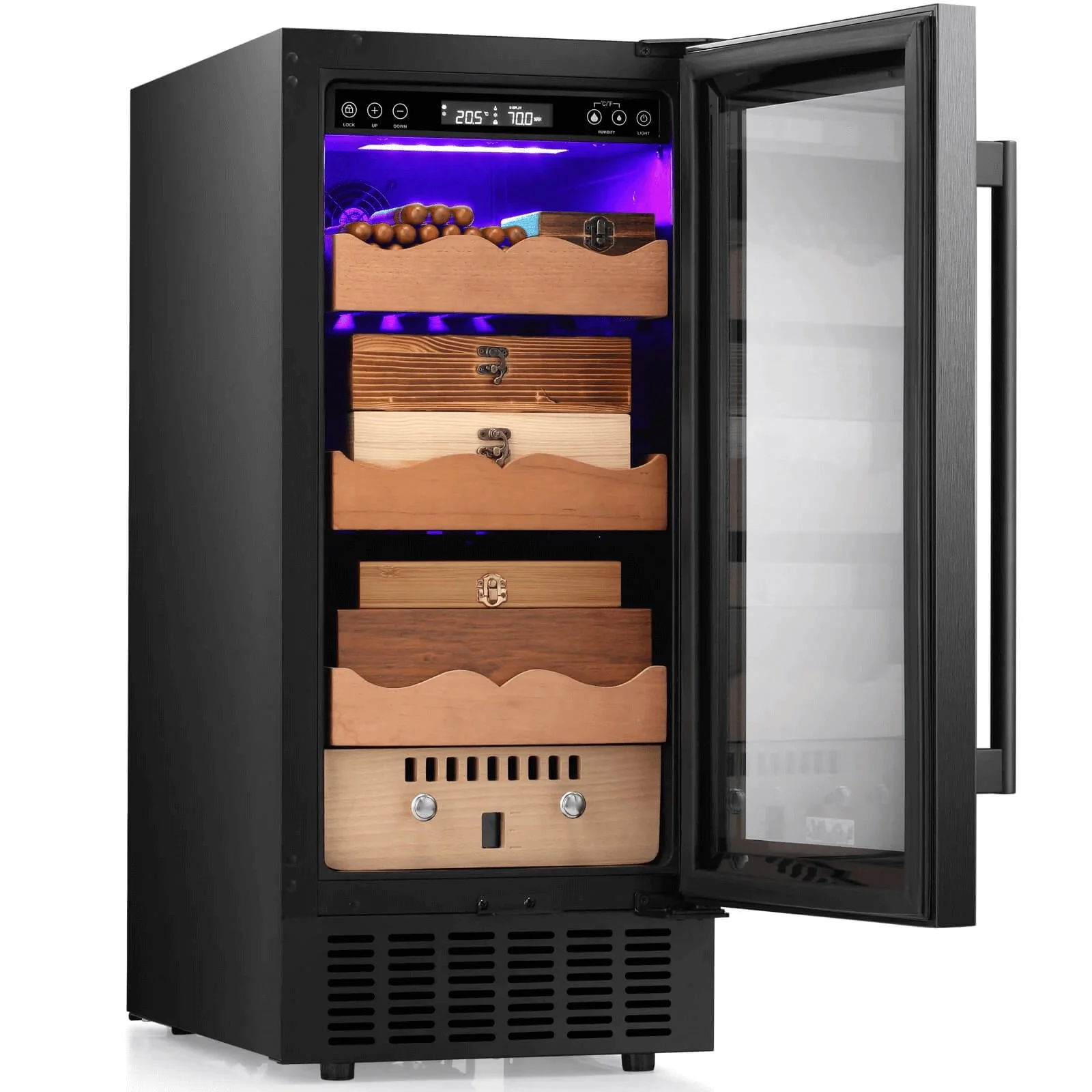 15 Inch Cigar Humidor Electric Humidor Black