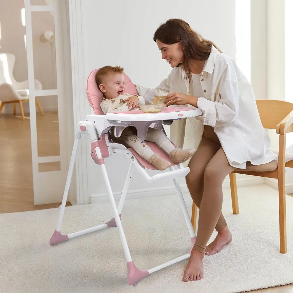 SEJOY Portable Folding Highchair for Babies & Toddlers with Adjustable Height