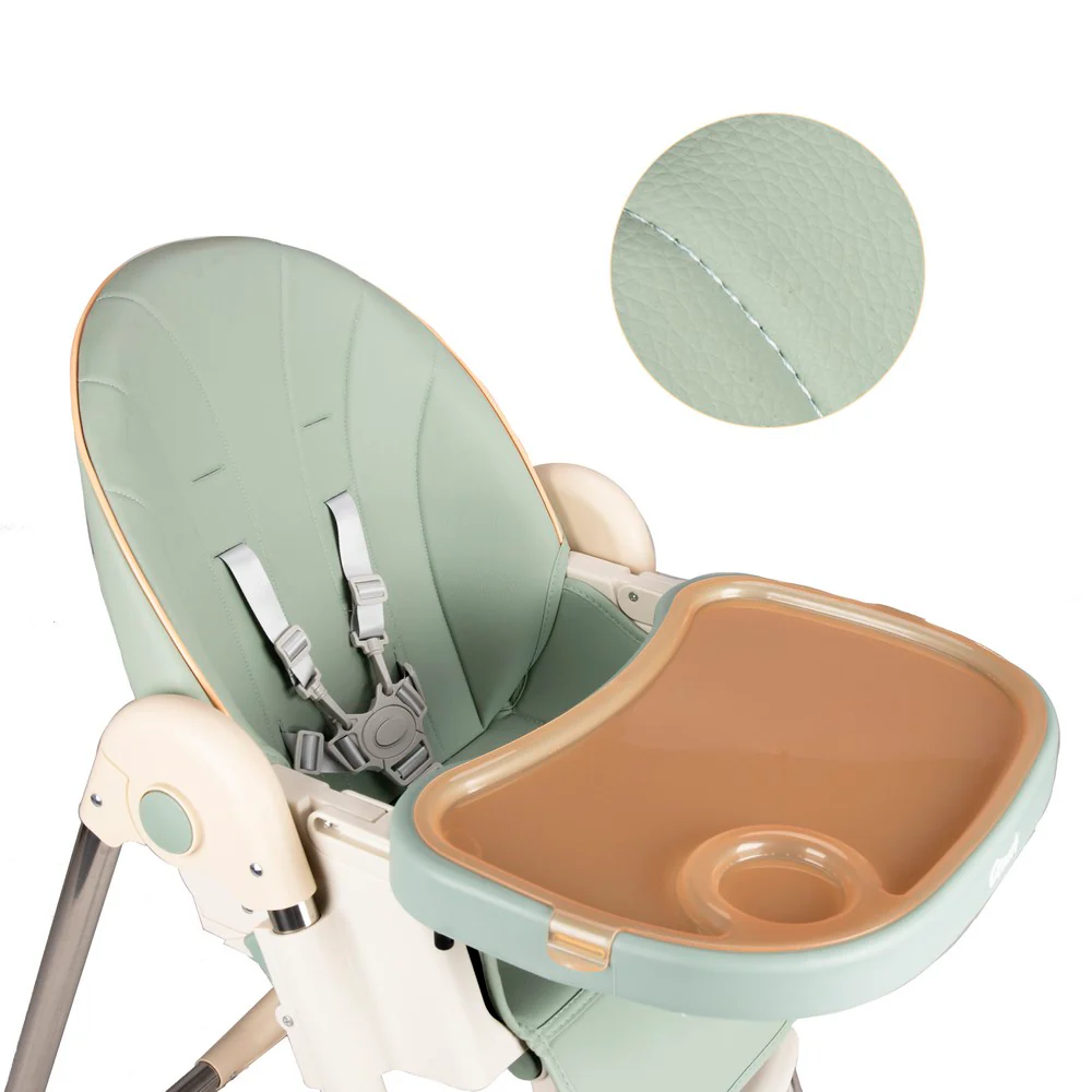 KEANO Baby High Chair, Green/Pink/Beige