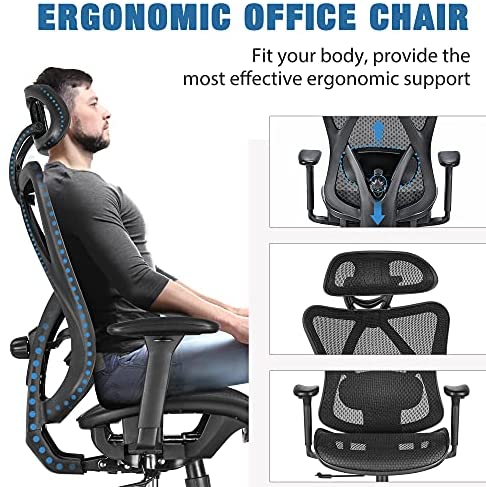 SUNNOW Ergonomic Office Chair, Mesh Computer Desk Chair , High Back Executive Task Chair