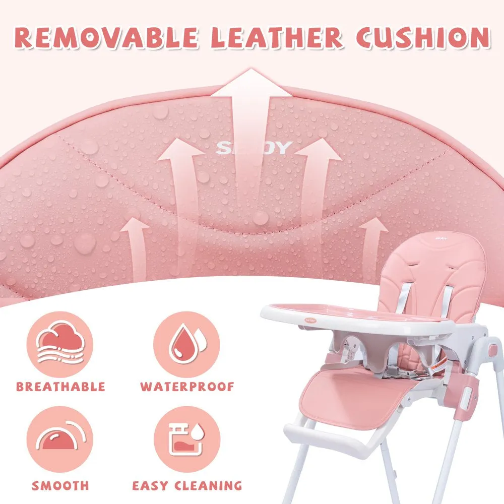 SEJOY Portable Folding Highchair for Babies & Toddlers with Adjustable Height