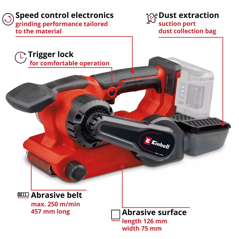Einhell PROFESSIONAL                                             Cordless Belt Sander TP-BS 18/457 Li BL - Solo
