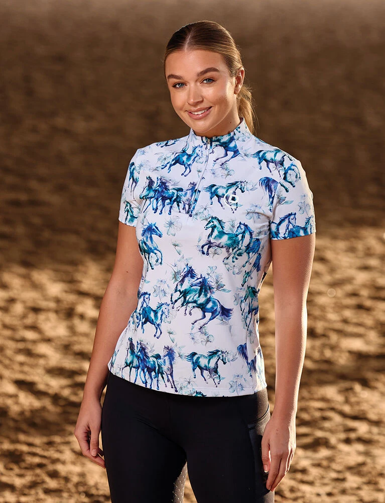 1\/4 Zip Breathable Short Sleeve Top
