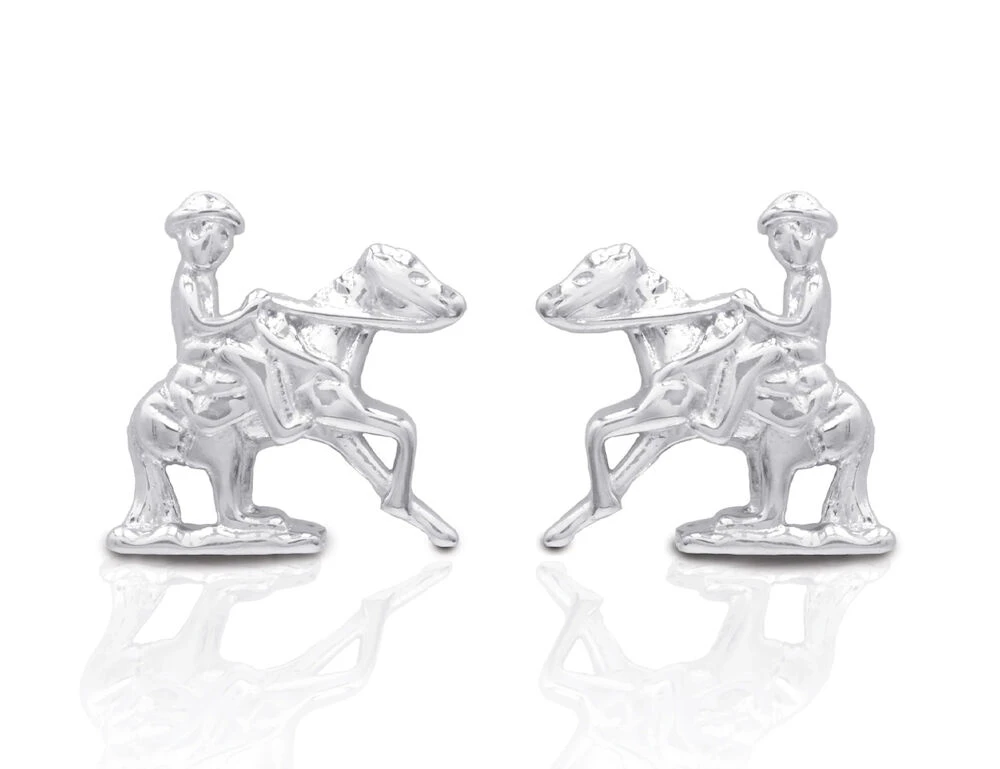 Sterling Silver Reining Horse Earrings