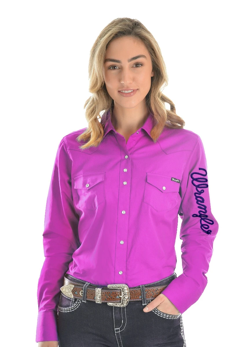 Womens Logo Long Sleeve Drill Shirt
