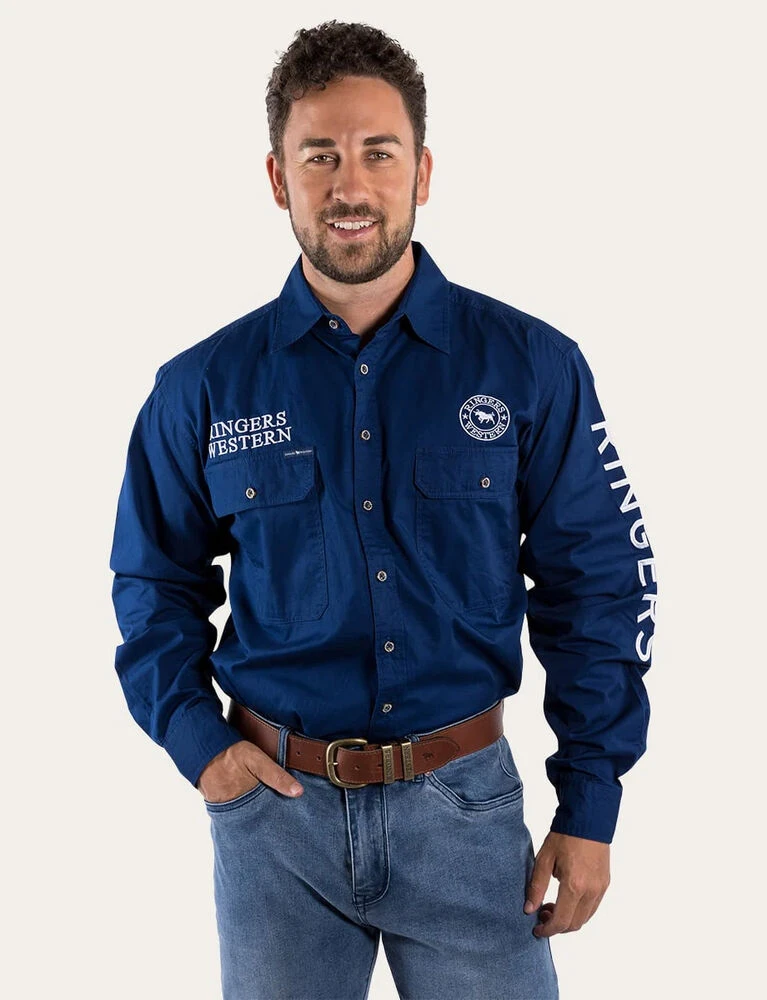Hawkeye Mens Full Button Work Shirt