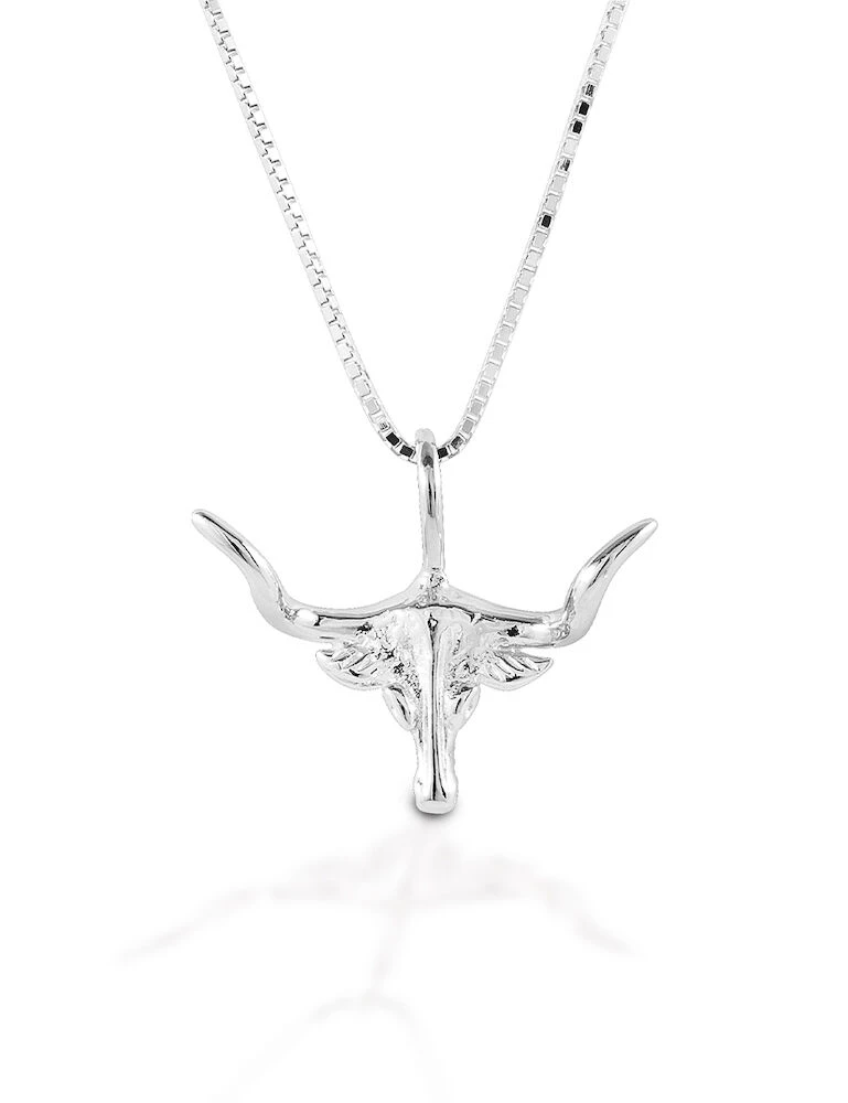 Sterling Silver Small Longhorn Necklace