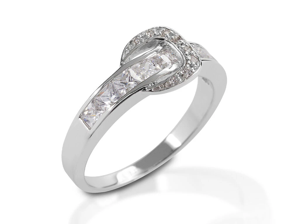 Sterling Silver Contemporary Buckle Ring