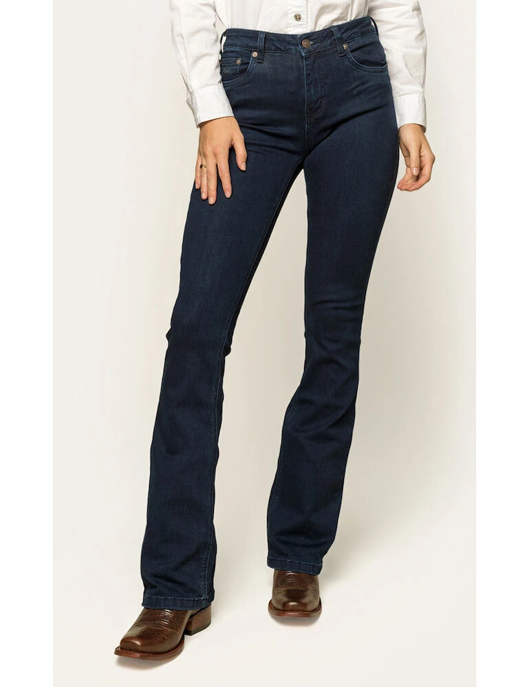 Katherine Womens Mid Rise Bootleg Jeans