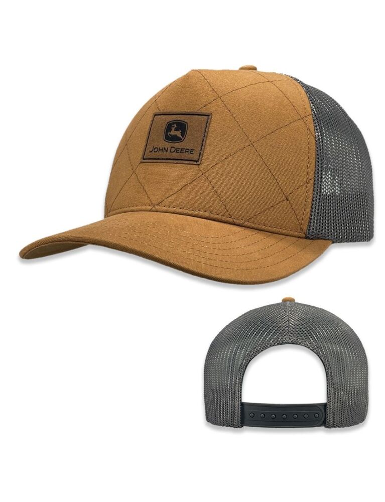 Quilted Canvas Cap With Leather Patch