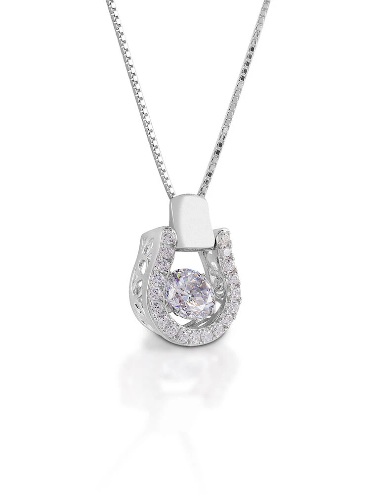 Sterling Silver Dancing Stirrup Necklace