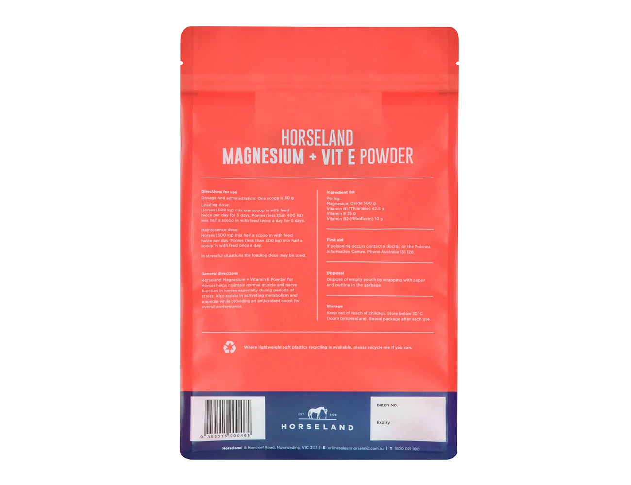 Magnesium + Vit E Powder - 2.5KG