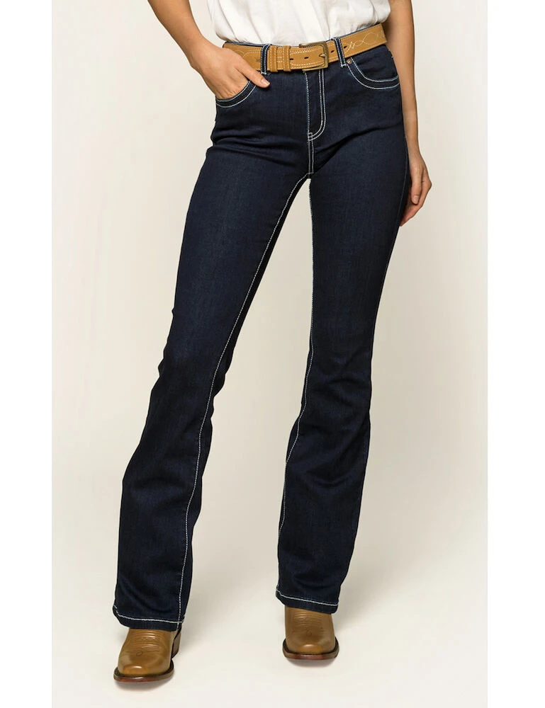 Caroline Womens Mid Rise Bootleg Jean