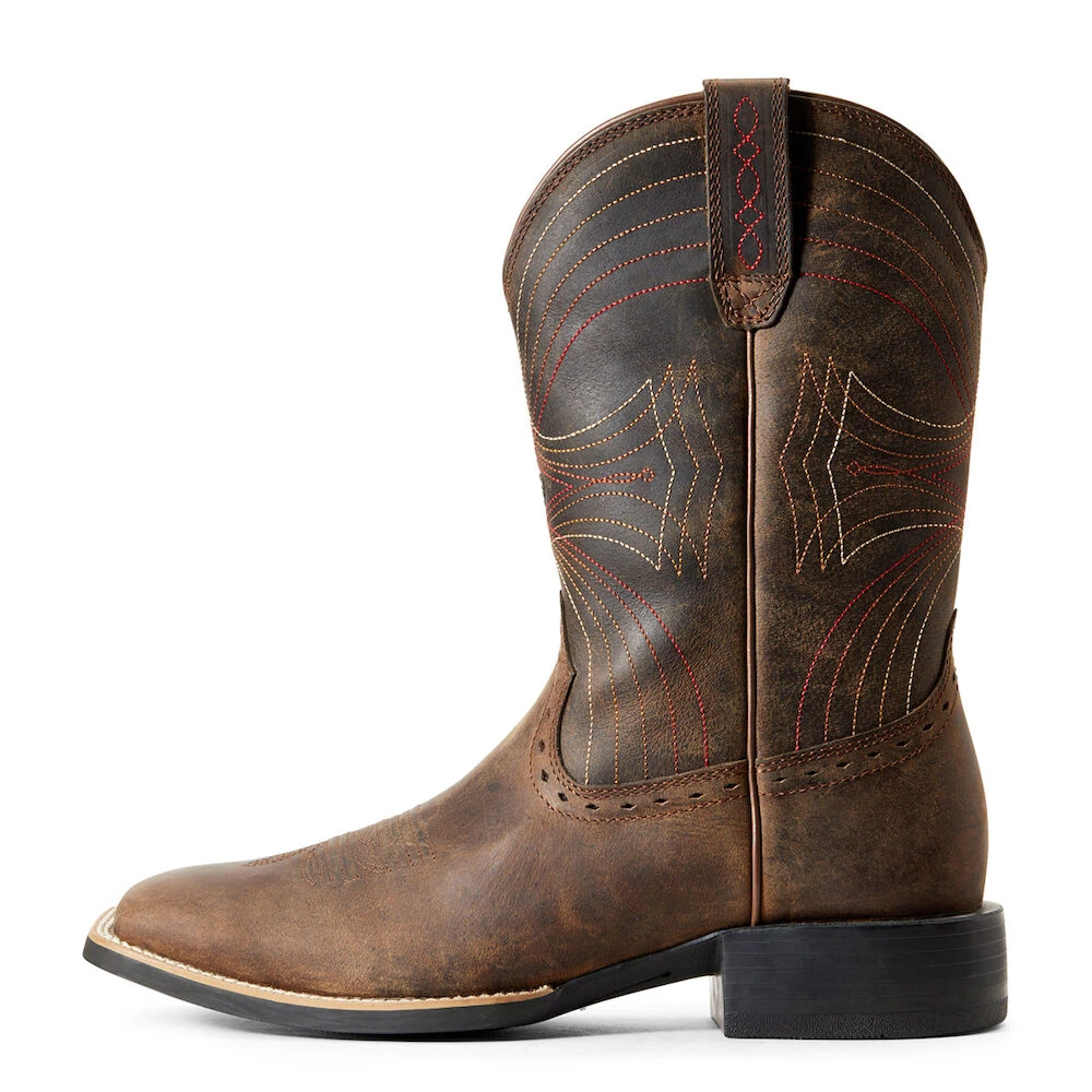 Mens Sport Wide Square Toe Boots