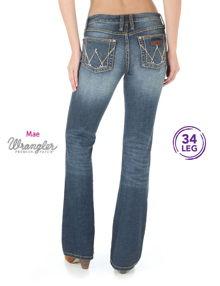 Womens Mid Rise Boot Cut Jean