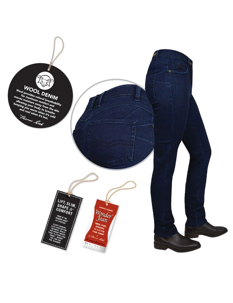 Womens Wool Denim Slim Leg Wjean