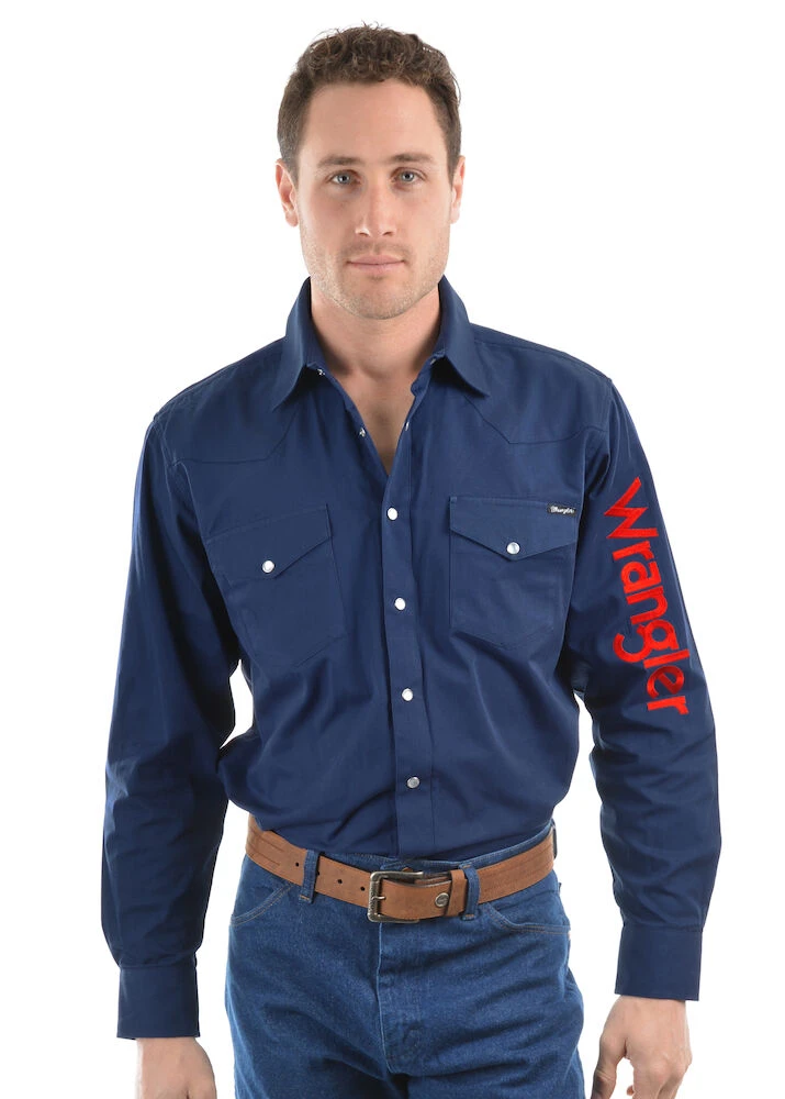 Mens Logo Rodeo Long Sleeve Drill Shirt