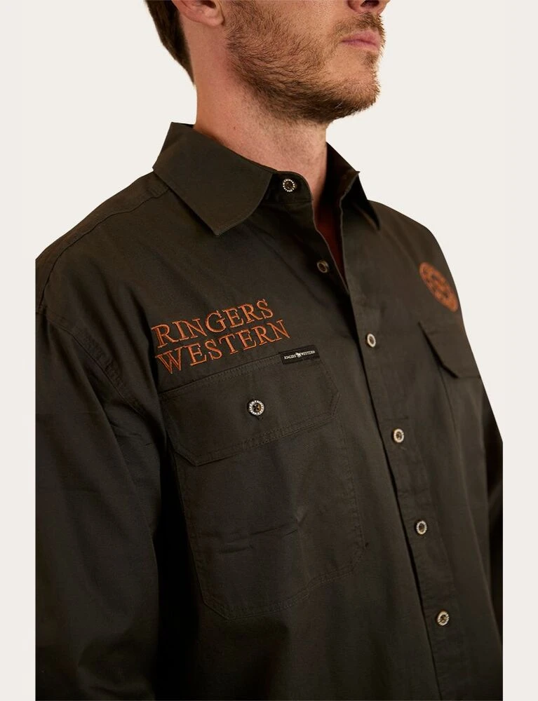 Hawkeye Mens Full Button Work Shirt