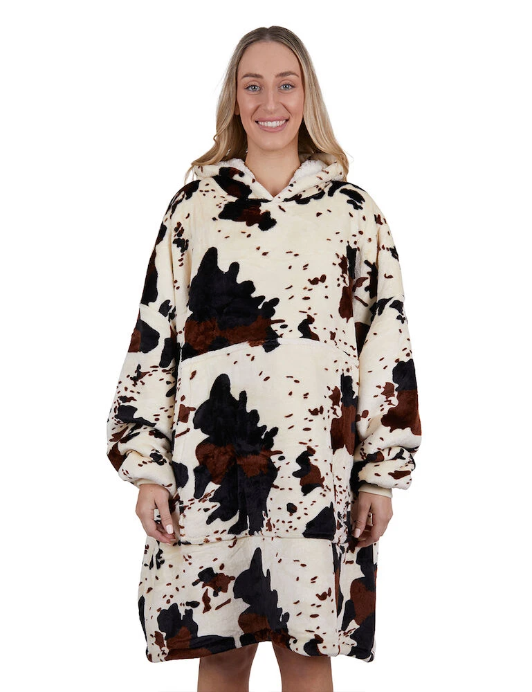 Pw Cow Print Snuggle Hoodie