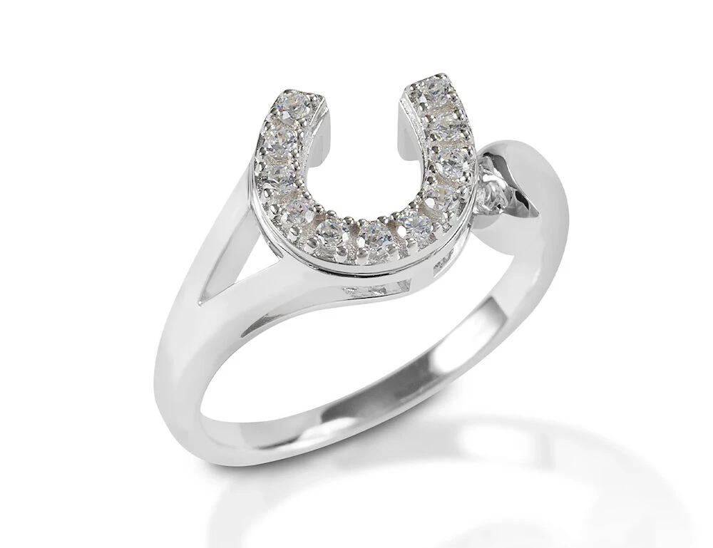 Sterling Silver Offset Horseshoe Ring