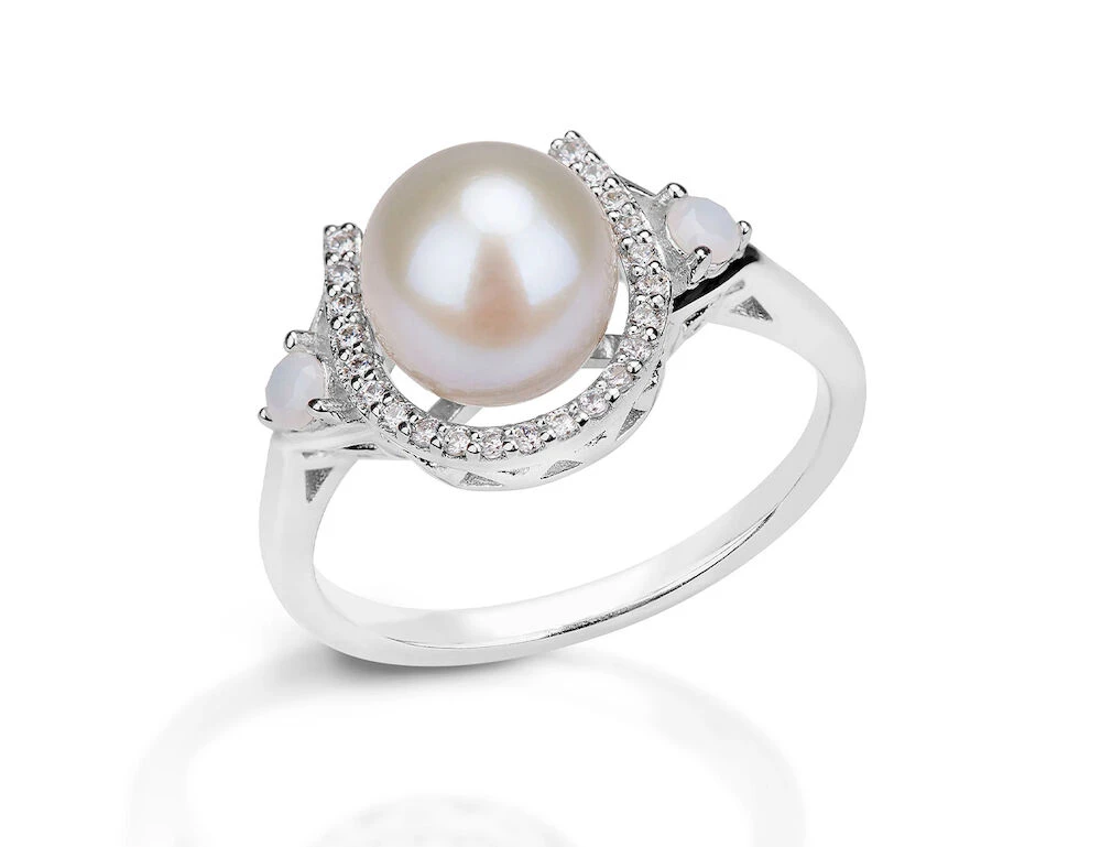 Pearl And White Opal Ring
