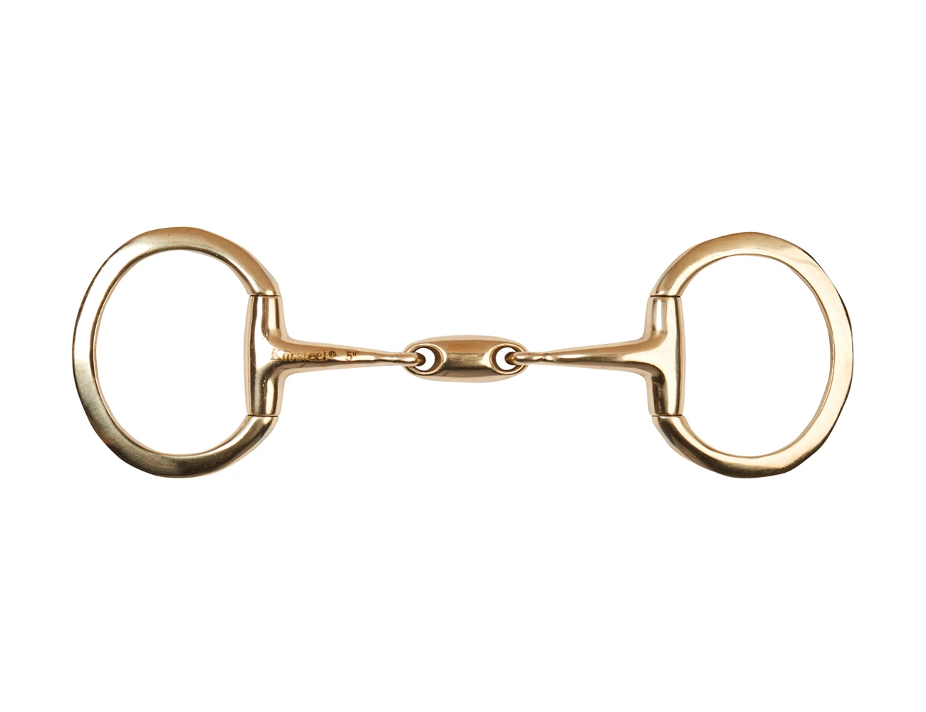 Gold Oval Link Eggbutt Snaffle Bit